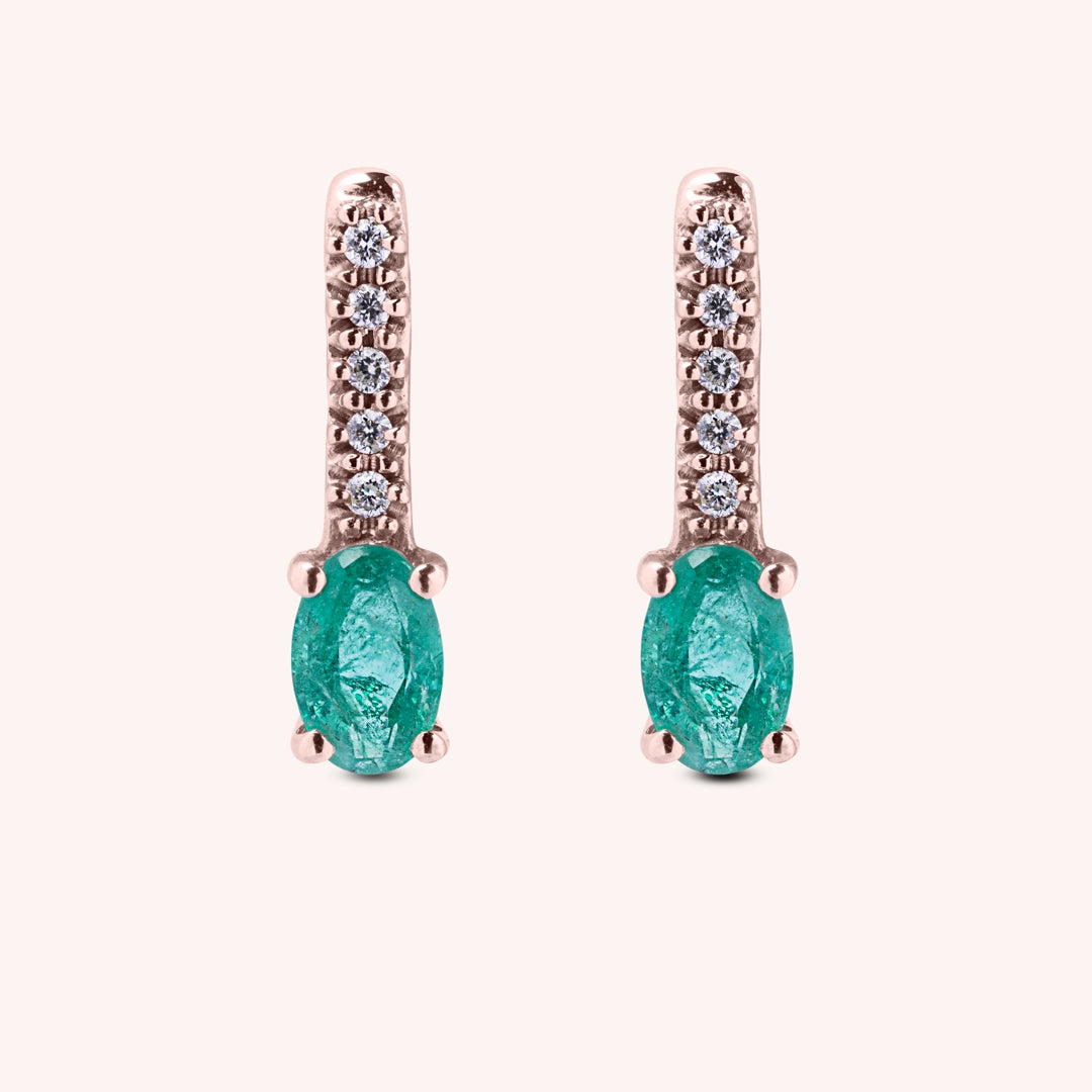 Orecchini Estia Smeraldi Oro rosa - Varengo Gioielli