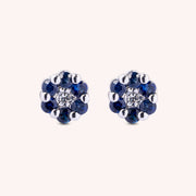 Orecchini Flora Zaffiri Oro bianco - Varengo Gioielli