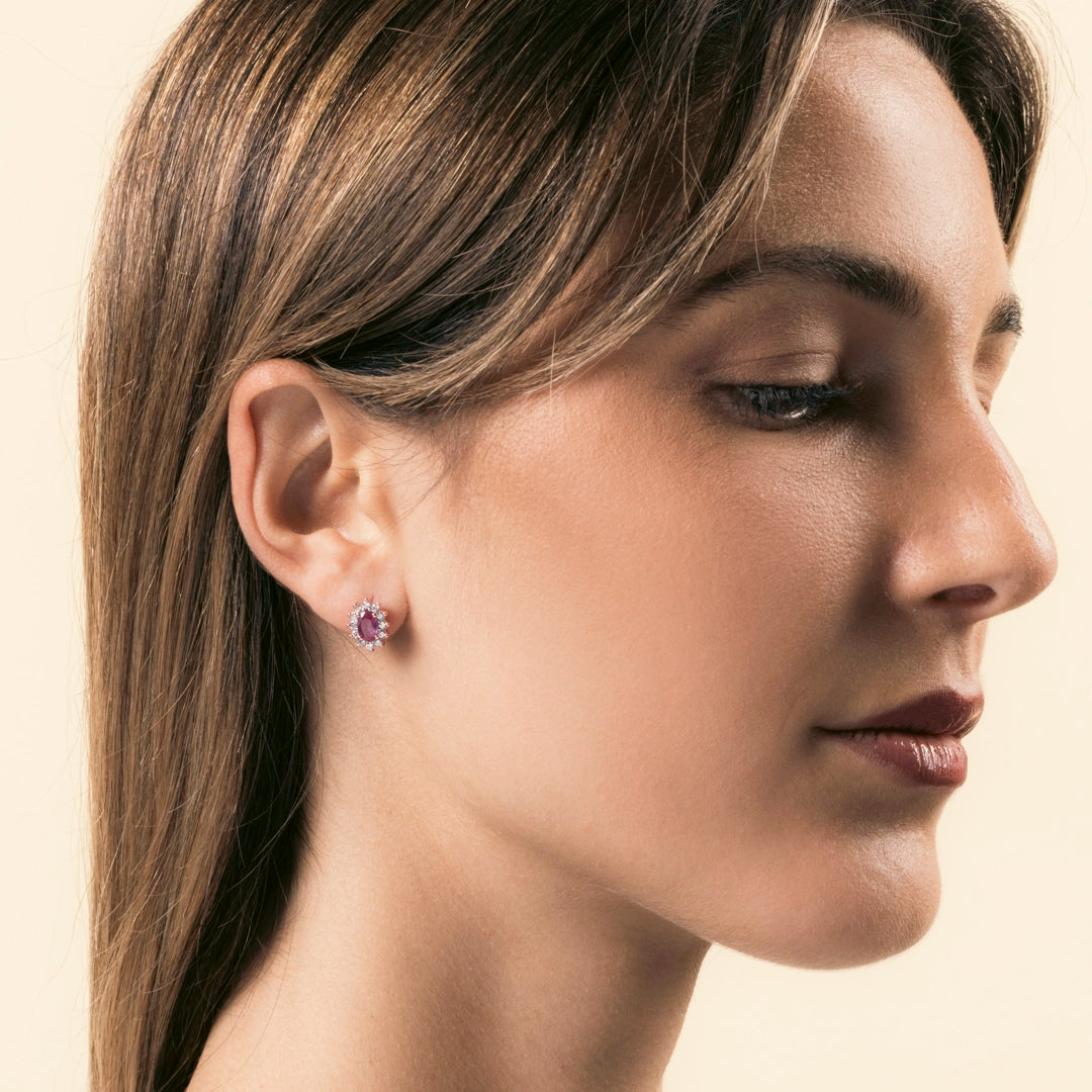 Orecchini Iris Rubini 5x7 - Varengo Gioielli