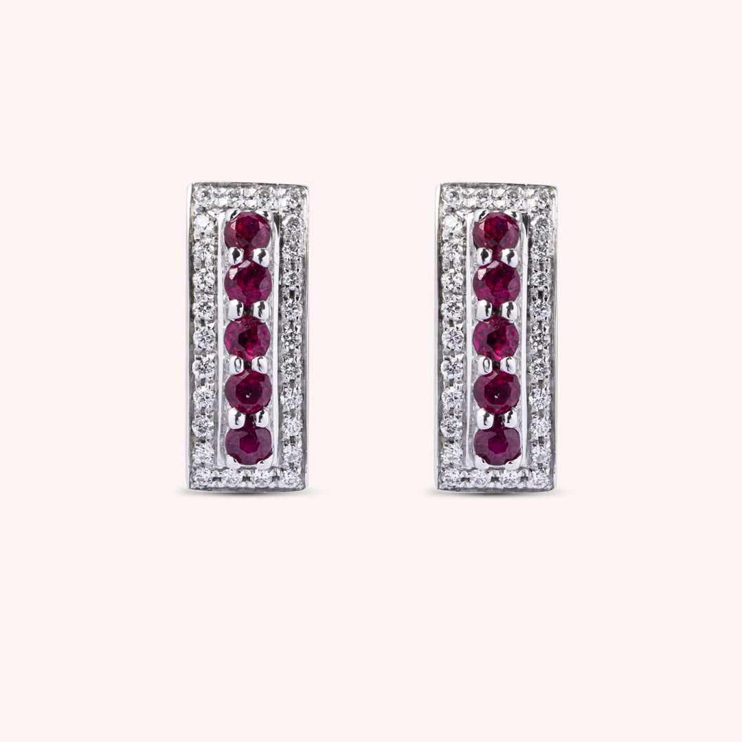 Orecchini Phoese Rubini Oro bianco - Varengo Gioielli