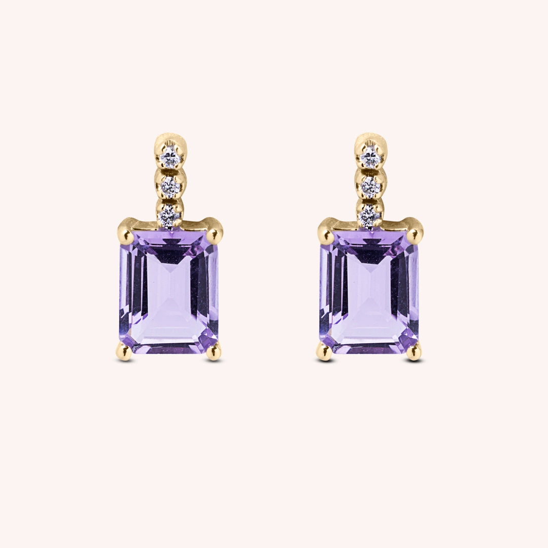 Orecchini Selene Ametiste Oro giallo - Varengo Gioielli