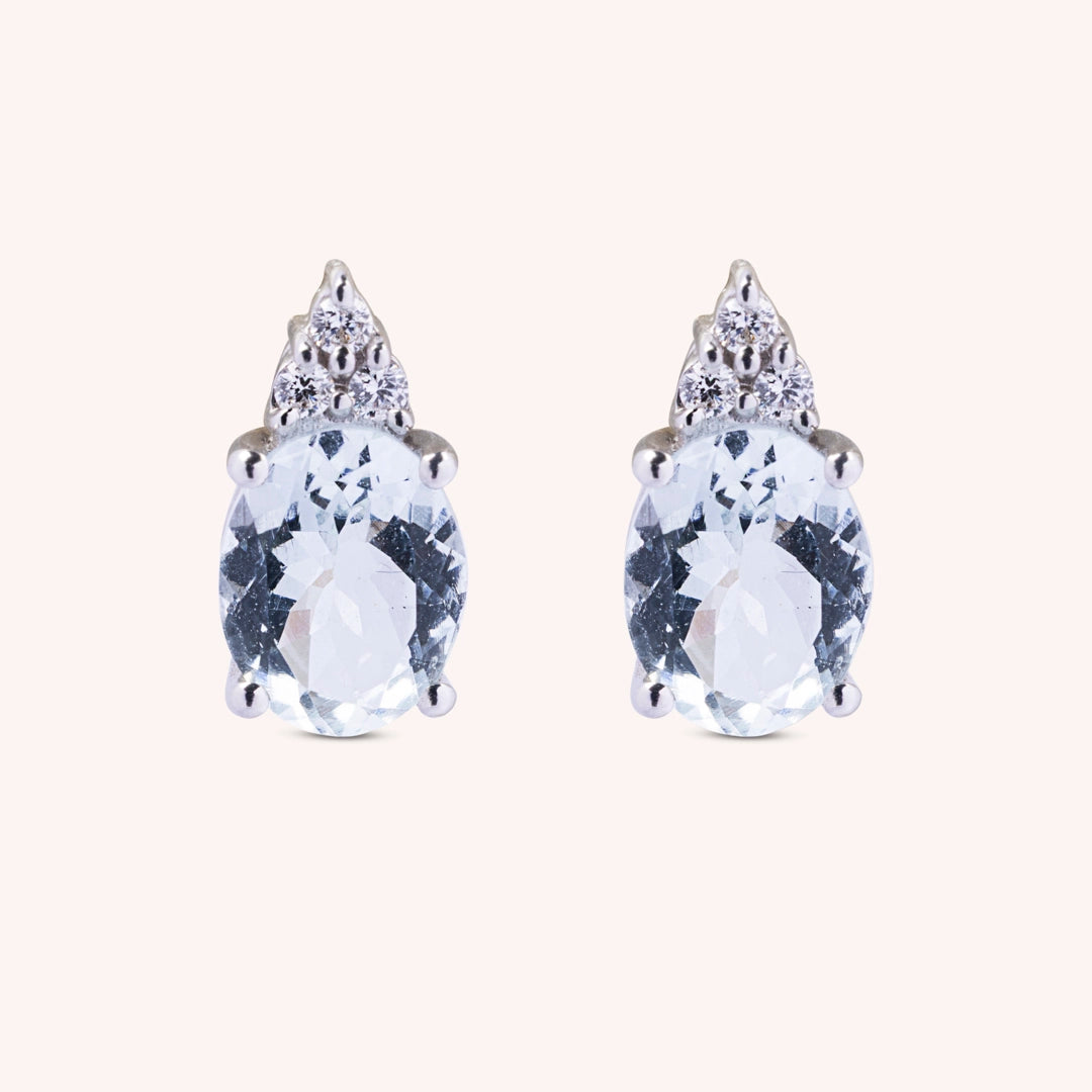 Orecchini Tiche Acquamarine Oro bianco - Varengo Gioielli