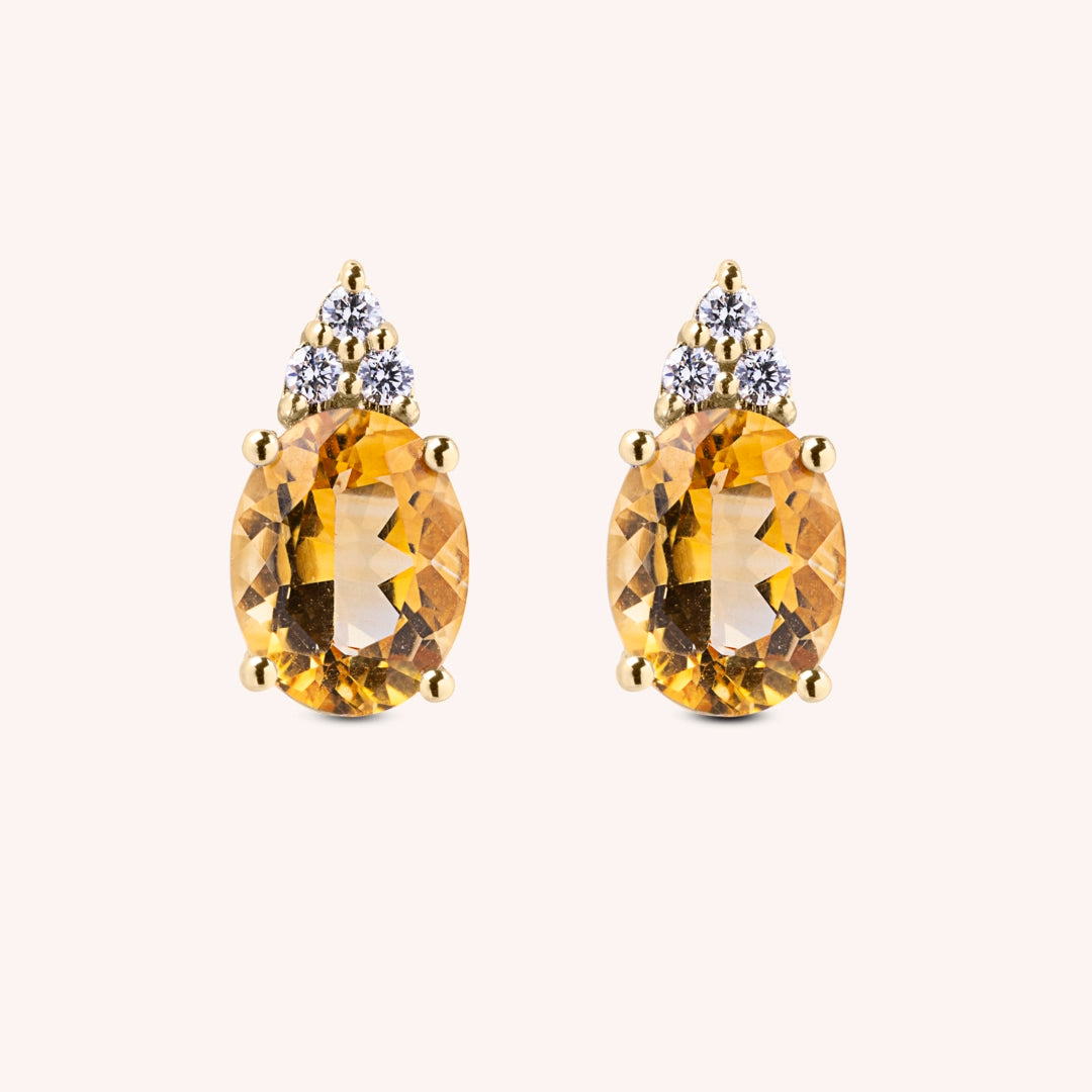 Orecchini Tiche Citrini Oro giallo - Varengo Gioielli